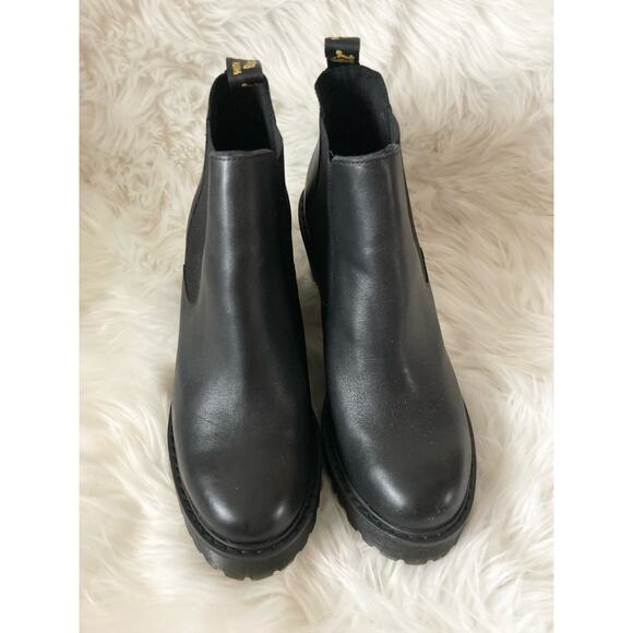 DR MARTENS Hurston Chelsea Lug Sole Heel Leather Boots 9 Black - Picture 5 of 11